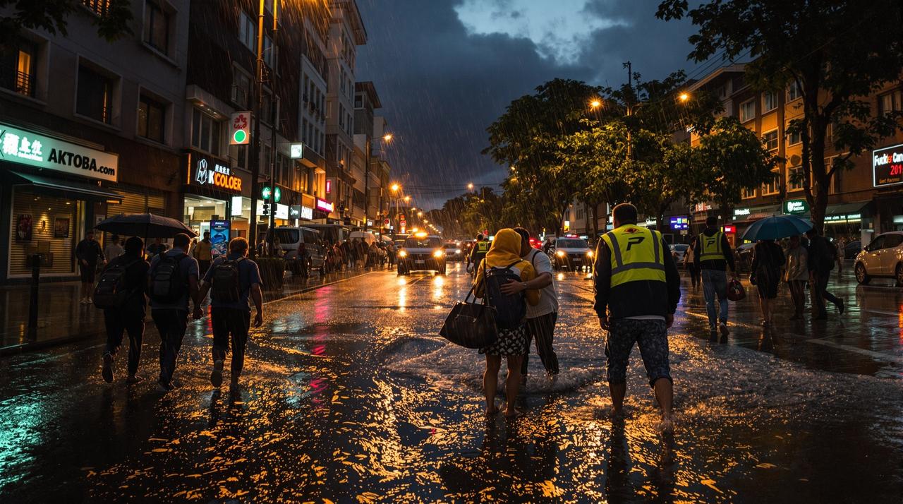 某城市突发暴雨导致多处积水，市民互助画面感人至深